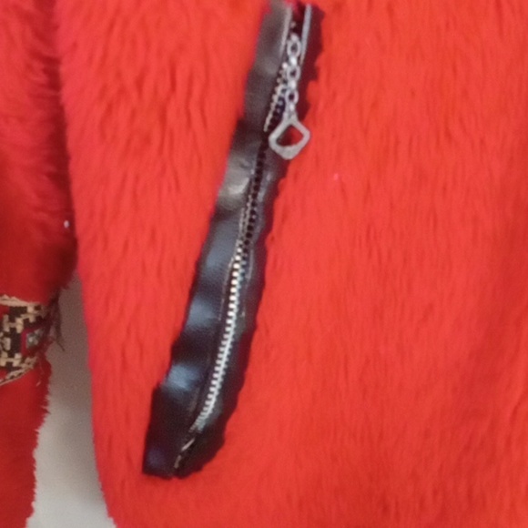 Eskimo style hooded vintage red winter jacket size large - Picture 5 of 11